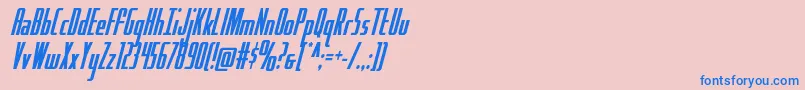 Hydrosquadcond-Schriftart – Blaue Schriften auf rosa Hintergrund