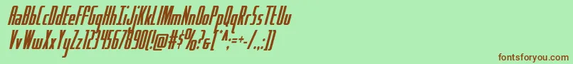 Hydrosquadcond Font – Brown Fonts on Green Background