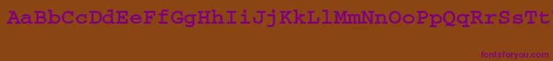 Więcej informacji o czcionce CouriertttBold Czcionka CouriertttBold – fioletowe czcionki na brązowym tle