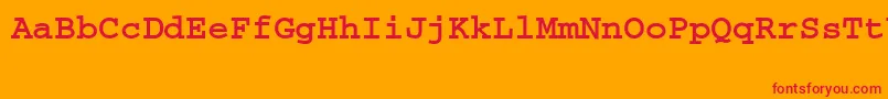 フォントCouriertttBold – オレンジの背景に赤い文字