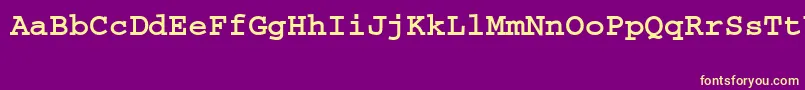 フォントCouriertttBold – 紫の背景に黄色のフォント
