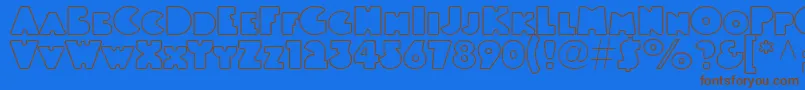 Linotypeblackwhiteoutline Font – Brown Fonts on Blue Background