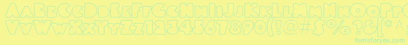 Fonte Linotypeblackwhiteoutline – fontes verdes em um fundo amarelo