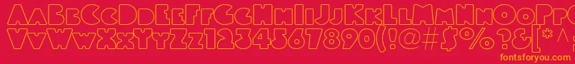 Linotypeblackwhiteoutline Font – Orange Fonts on Red Background