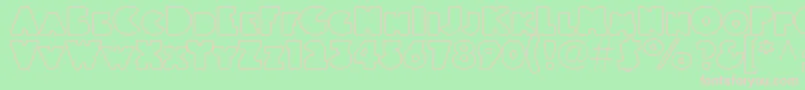 Fonte Linotypeblackwhiteoutline – fontes rosa em um fundo verde