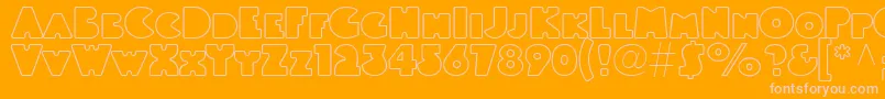 Linotypeblackwhiteoutline Font – Pink Fonts on Orange Background