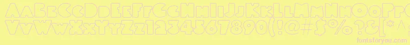 Fonte Linotypeblackwhiteoutline – fontes rosa em um fundo amarelo