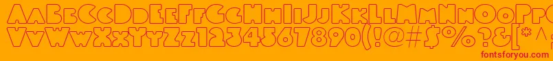 Linotypeblackwhiteoutline Font – Red Fonts on Orange Background