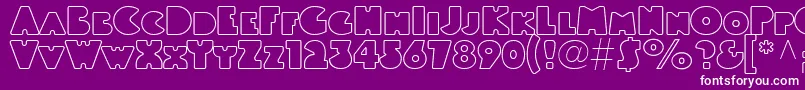 Fonte Linotypeblackwhiteoutline – fontes brancas em um fundo violeta