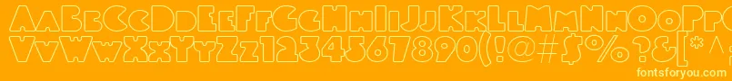 Linotypeblackwhiteoutline Font – Yellow Fonts on Orange Background