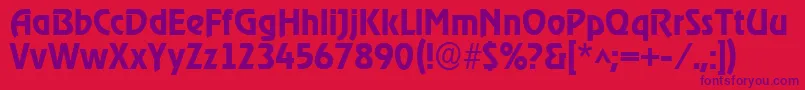 Xanadau Font – Purple Fonts on Red Background