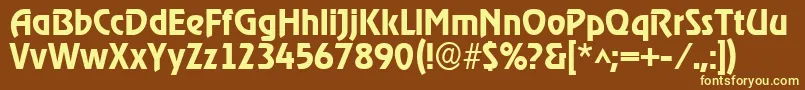 Шрифт Xanadau – жёлтые шрифты на коричневом фоне