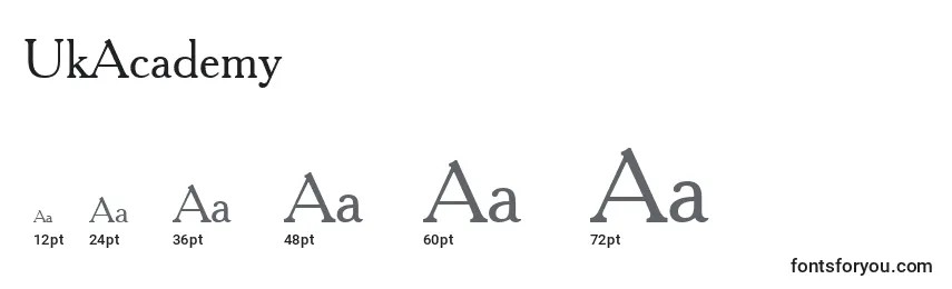 sizes of ukacademy font, ukacademy sizes