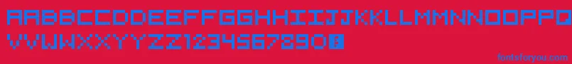 Шрифт 5x5Pixel – синие шрифты на красном фоне