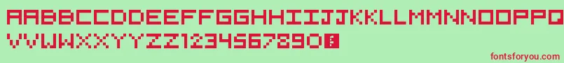 5x5Pixel Font – Red Fonts on Green Background