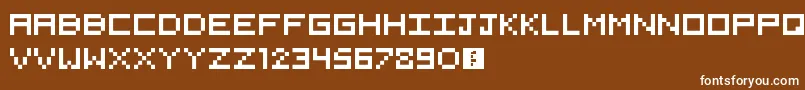 Шрифт 5x5Pixel – белые шрифты на коричневом фоне