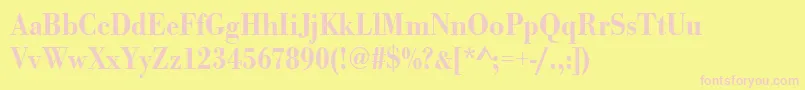 Urwbodonitmedextnar Font – Pink Fonts on Yellow Background