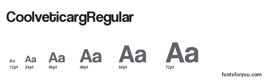 Размеры шрифта CoolveticargRegular