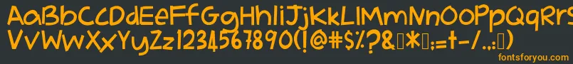 フォントAdikkuPandaiMenari – 黒い背景にオレンジの文字