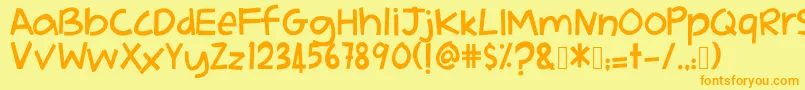 AdikkuPandaiMenari Font – Orange Fonts on Yellow Background