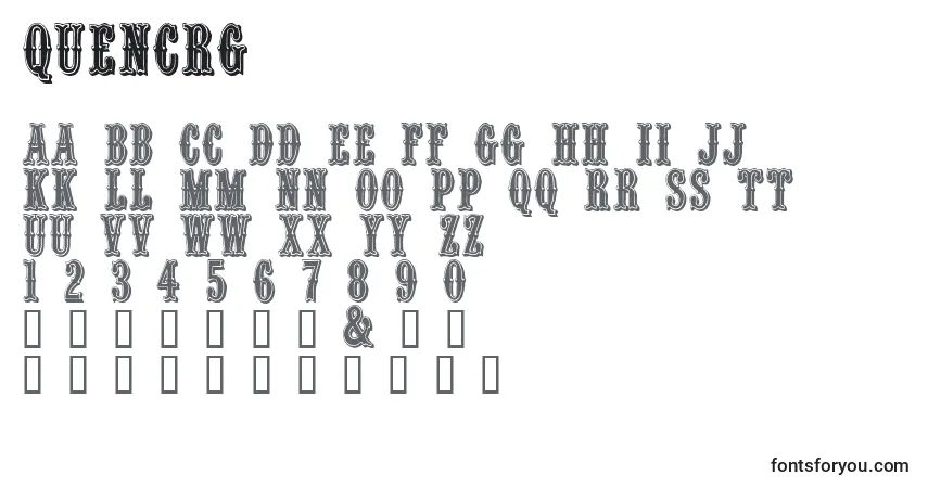 A fonte Quencrg – alfabeto, números, caracteres especiais