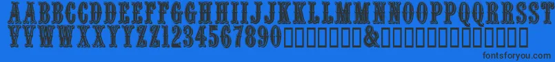 Quencrg-Schriftart – Schwarze Schriften auf blauem Hintergrund