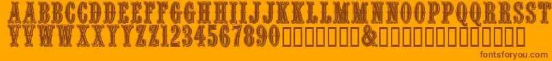 Quencrg Font – Brown Fonts on Orange Background
