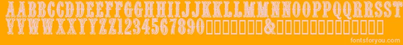 Weitere Informationen zur Quencrg-Schriftart Quencrg-Schriftart – Rosa Schriften auf orangefarbenem Hintergrund
