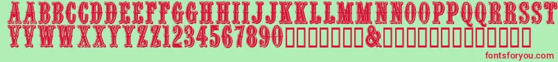Quencrg Font – Red Fonts on Green Background