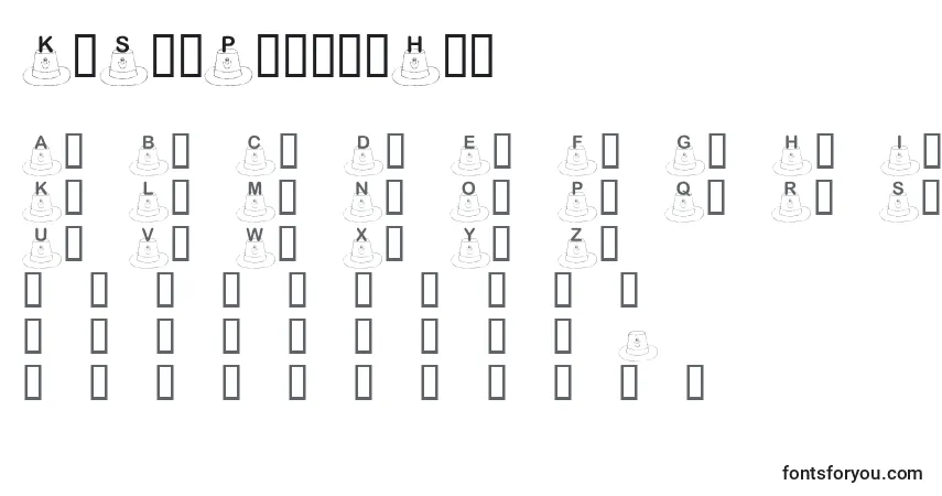 Schriftart KrSt.PattysHat – Alphabet, Zahlen, spezielle Symbole