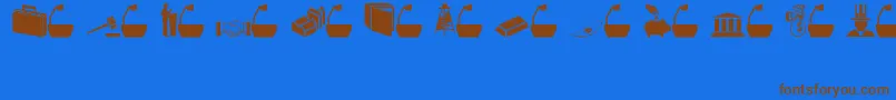 Businessgovernment Font – Brown Fonts on Blue Background