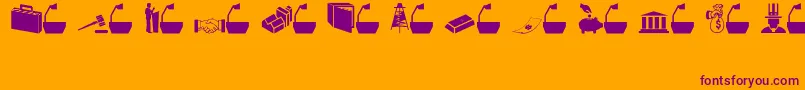 Businessgovernment-Schriftart – Violette Schriften auf orangefarbenem Hintergrund