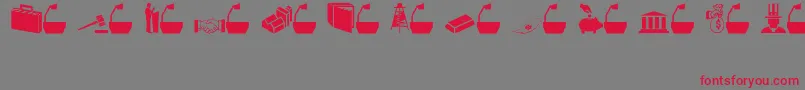 フォントBusinessgovernment – 赤い文字の灰色の背景