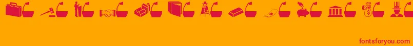 フォントBusinessgovernment – オレンジの背景に赤い文字