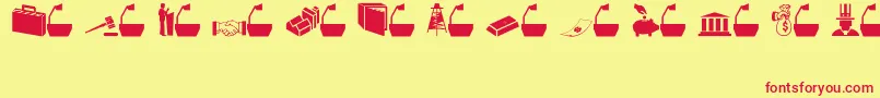 Fonte Businessgovernment – fontes vermelhas em um fundo amarelo