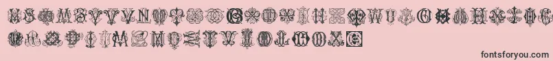 IntellectaMonogramsRandomSamplesThree Font – Black Fonts on Pink Background