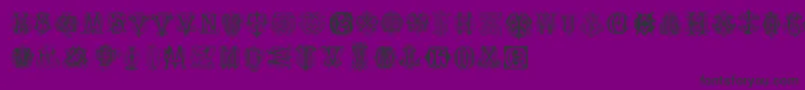 IntellectaMonogramsRandomSamplesThree Font – Black Fonts on Purple Background