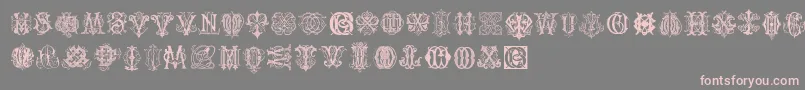 IntellectaMonogramsRandomSamplesThree Font – Pink Fonts on Gray Background
