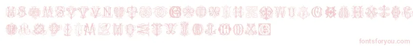 IntellectaMonogramsRandomSamplesThree Font – Pink Fonts on White Background