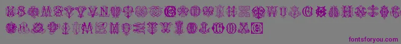 IntellectaMonogramsRandomSamplesThree Font – Purple Fonts on Gray Background