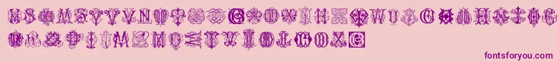 IntellectaMonogramsRandomSamplesThree Font – Purple Fonts on Pink Background
