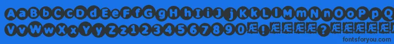 CirculateBrk Font – Black Fonts on Blue Background