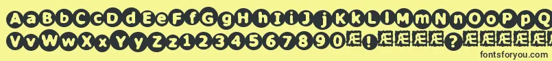 CirculateBrk Font – Black Fonts on Yellow Background