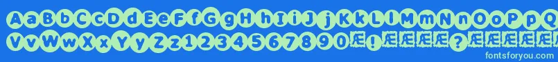 CirculateBrk Font – Green Fonts on Blue Background