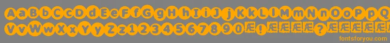 CirculateBrk-Schriftart – Orangefarbene Schriften auf grauem Hintergrund