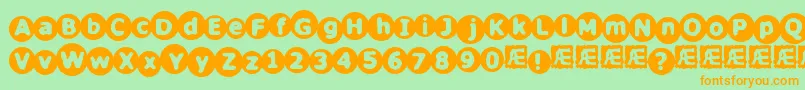 CirculateBrk Font – Orange Fonts on Green Background