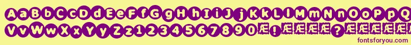 CirculateBrk Font – Purple Fonts on Yellow Background