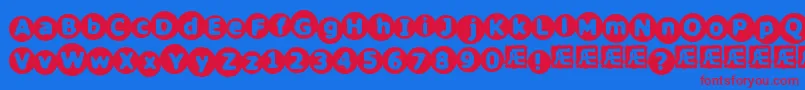 CirculateBrk Font – Red Fonts on Blue Background