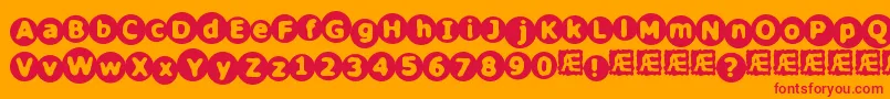 Fonte CirculateBrk – fontes vermelhas em um fundo laranja
