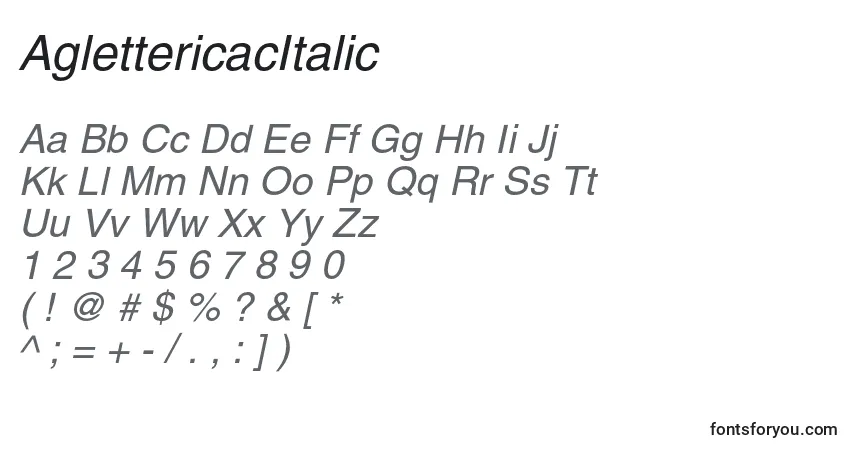 AglettericacItalic Font – alphabet, numbers, special characters